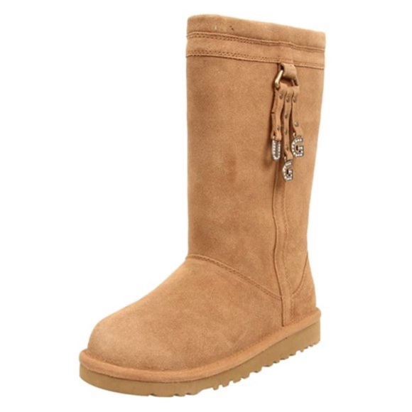 UGG Chestnut Suede Boots with Tassel Accents sz 5